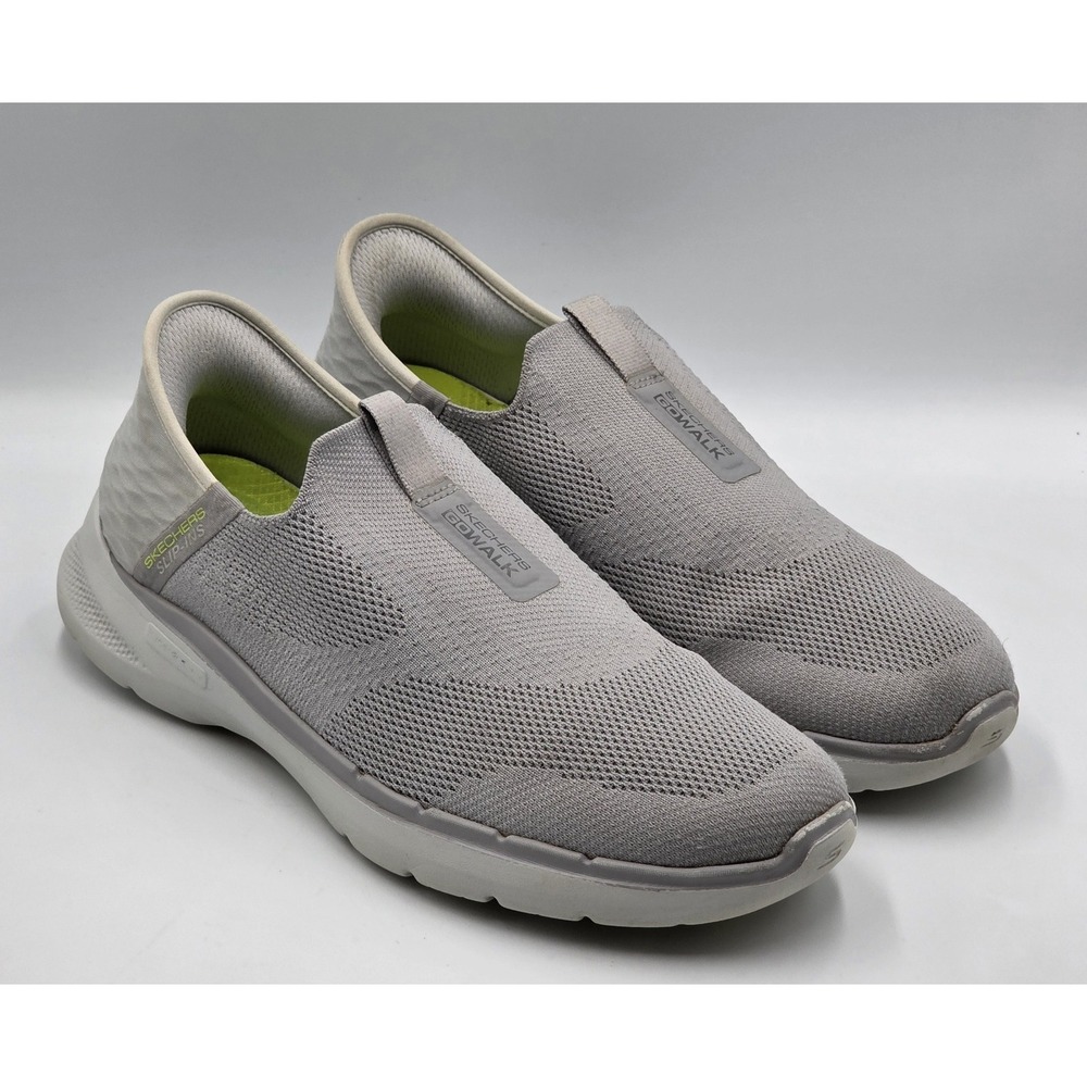 Skechers Men's Gray Slip Ins Go Walk 6 Easy On Walking Sneakers Shoes Size 9.5